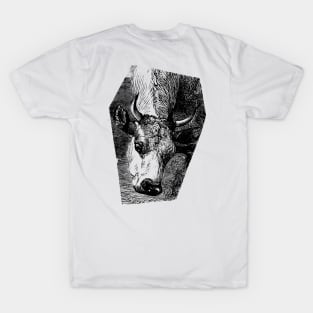 Cow Portrait Black and White Illustration T-Shirt